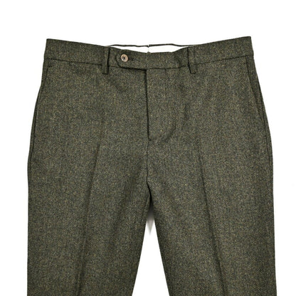 SALE｜BERWICH "YRETRO LONG" ウール100% ノータックヘリンボーンスラックス｜433154-50｜GUARDAROBA MILANO OFFICIAL STORE