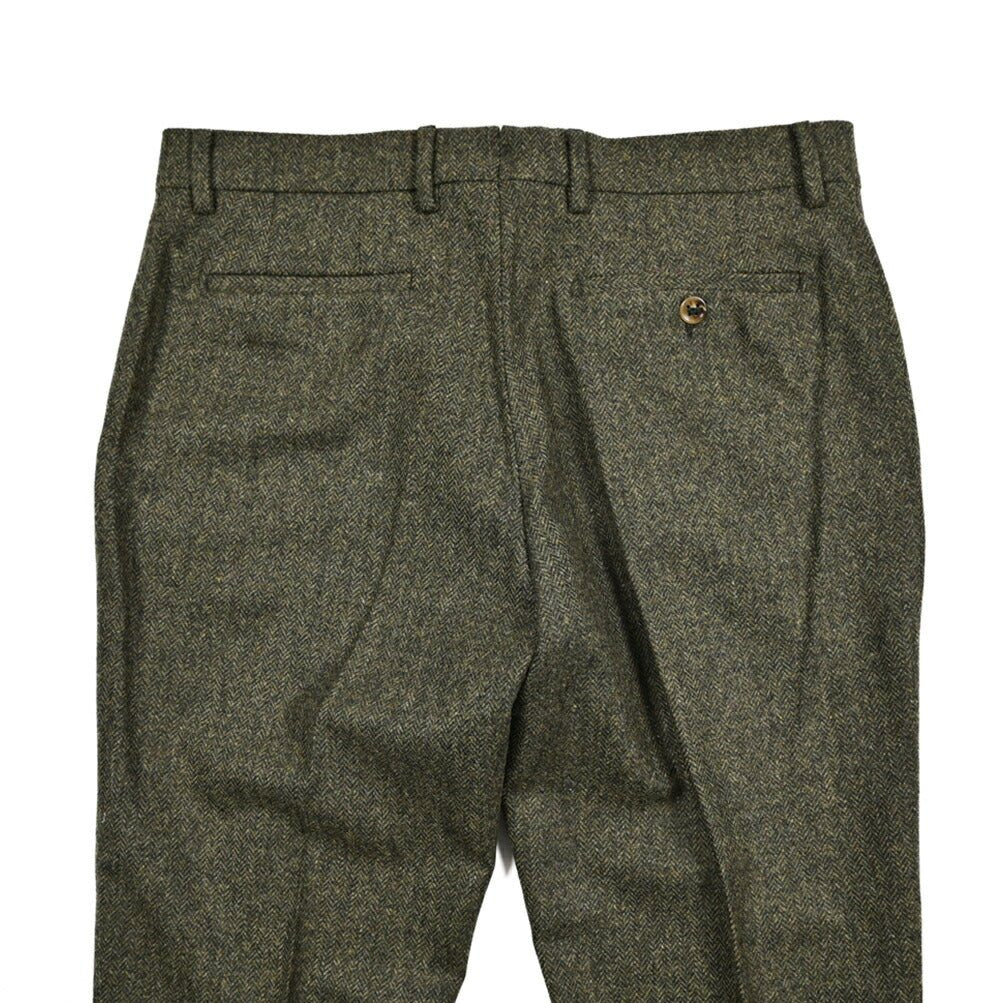 SALE｜BERWICH "YRETRO LONG" ウール100% ノータックヘリンボーンスラックス｜433154-50｜GUARDAROBA MILANO OFFICIAL STORE