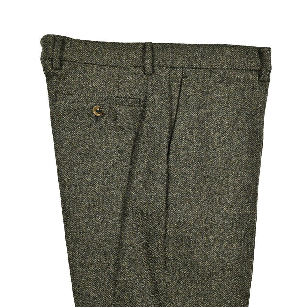 SALE｜BERWICH "YRETRO LONG" ウール100% ノータックヘリンボーンスラックス｜433154-50｜GUARDAROBA MILANO OFFICIAL STORE