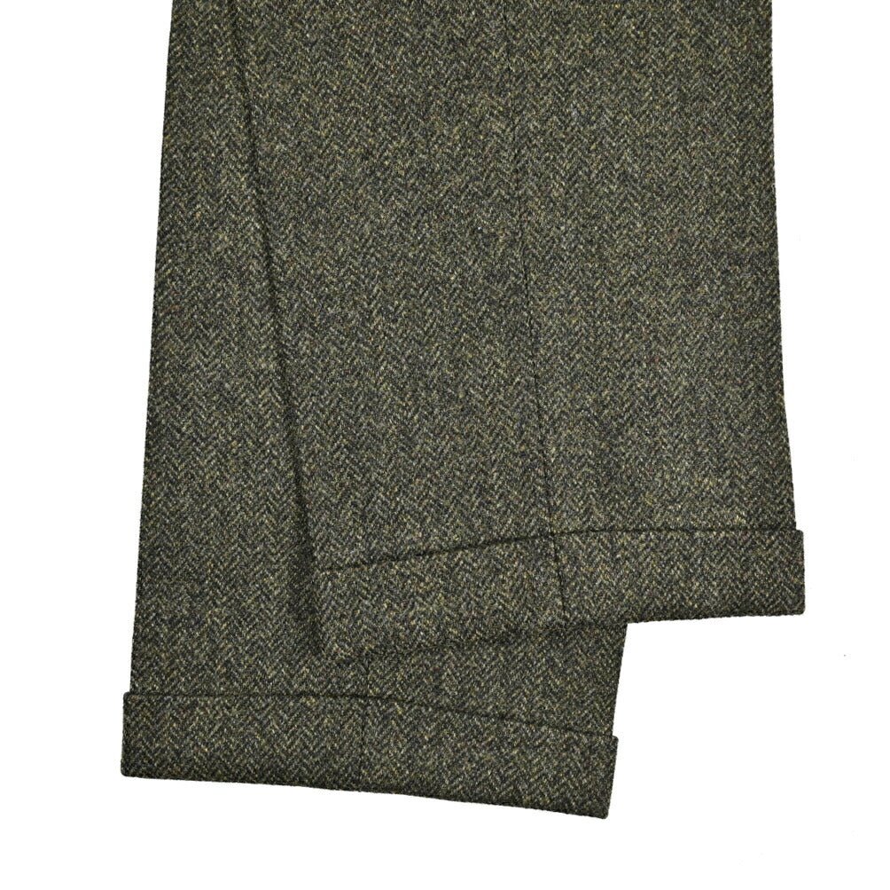 SALE｜BERWICH "YRETRO LONG" ウール100% ノータックヘリンボーンスラックス｜433154-50｜GUARDAROBA MILANO OFFICIAL STORE