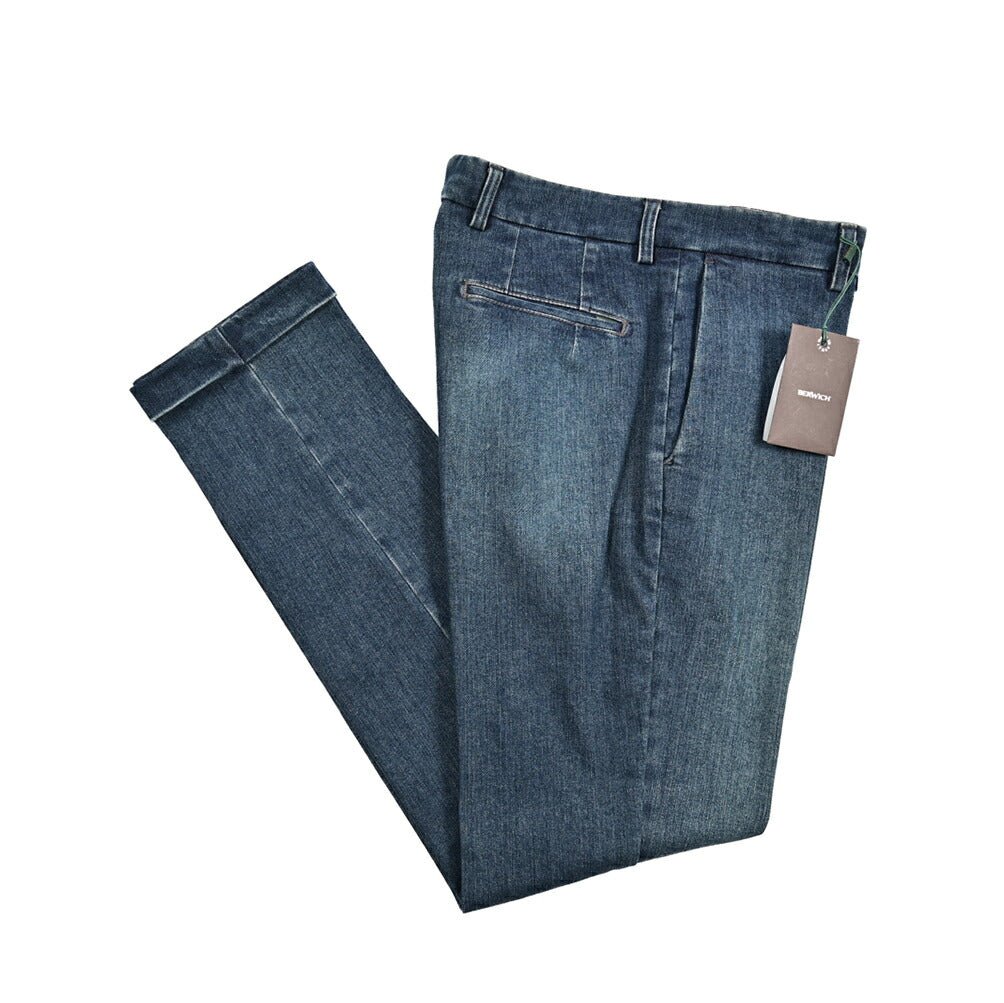 SALE｜BERWICH "YRETRO LONG" ストレッチコットン ノータックデニムスラックス デニスラ｜433349-46｜GUARDAROBA MILANO OFFICIAL STORE
