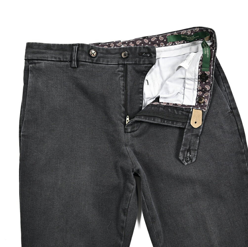 SALE｜BERWICH "YRETRO LONG" ストレッチコットン ノータックデニムスラックス デニスラ｜433355-46｜GUARDAROBA MILANO OFFICIAL STORE