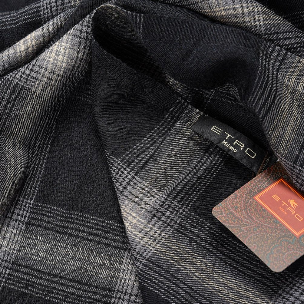 SALE｜ETROカシミヤシルク チェック柄ストール｜GUARDAROBA MILANO OFFICIAL STORE