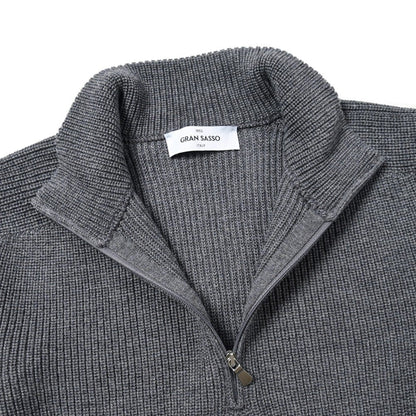 SALE｜GRAN SASSO ヴァージンウール100% ハーフジップミドルゲージニットセーター｜399721-B-46｜GUARDAROBA MILANO OFFICIAL STORE