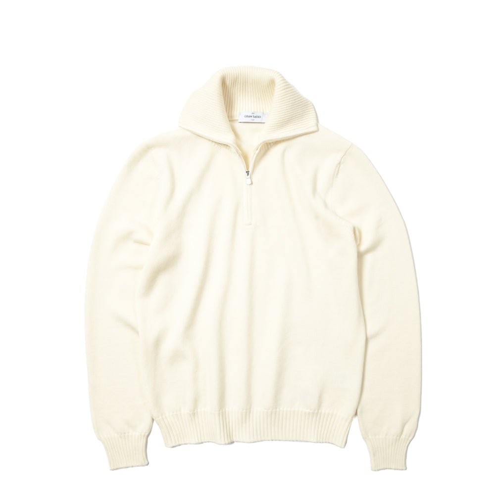 SALE｜GRAN SASSO ヴァージンウール100% ハーフジップハイゲージニットセーター｜399735-A-52｜GUARDAROBA MILANO OFFICIAL STORE