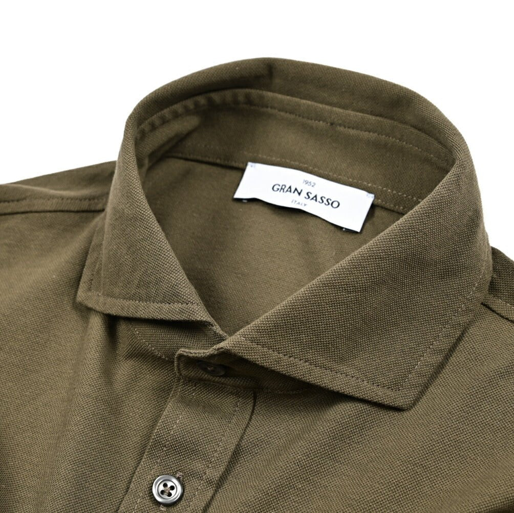 SALE｜GRAN SASSO コットン100% 長袖鹿の子ポロシャツ｜425771 - 48｜GUARDAROBA MILANO OFFICIAL STORE