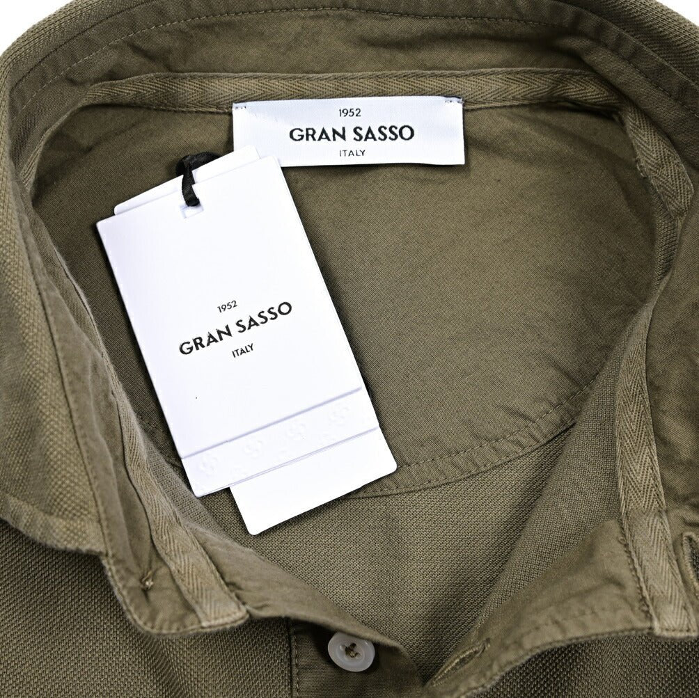 SALE｜GRAN SASSO コットン100% 長袖鹿の子ポロシャツ｜425781｜GUARDAROBA MILANO OFFICIAL STORE