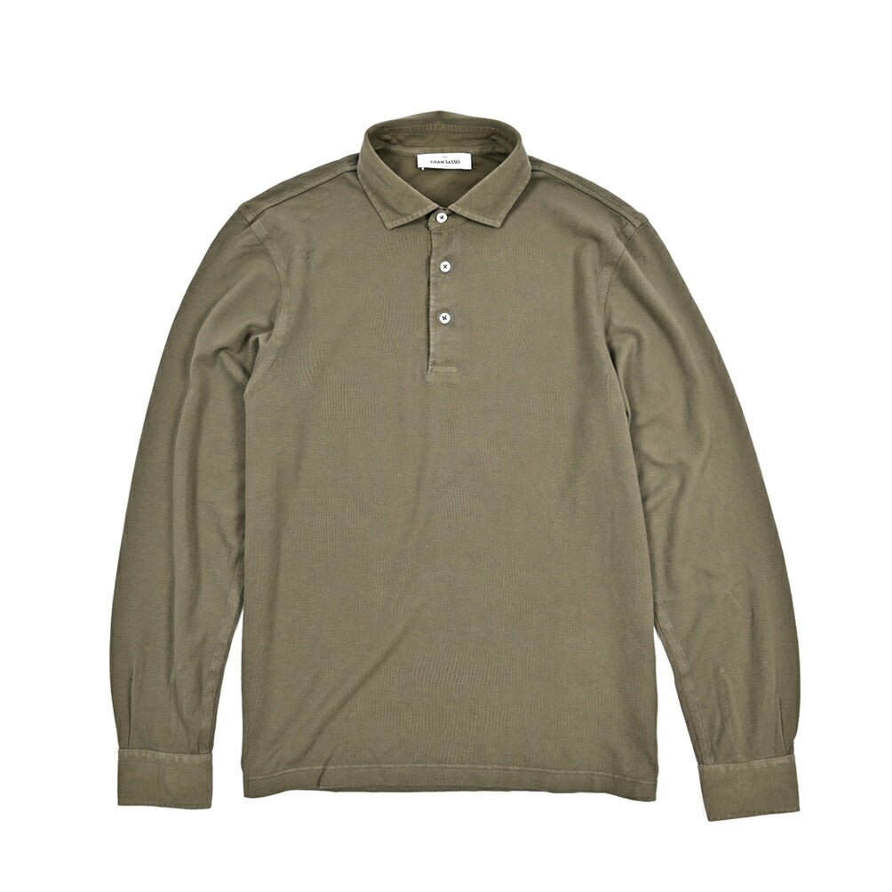 SALE｜GRAN SASSO コットン100% 長袖鹿の子ポロシャツ｜425781｜GUARDAROBA MILANO OFFICIAL STORE