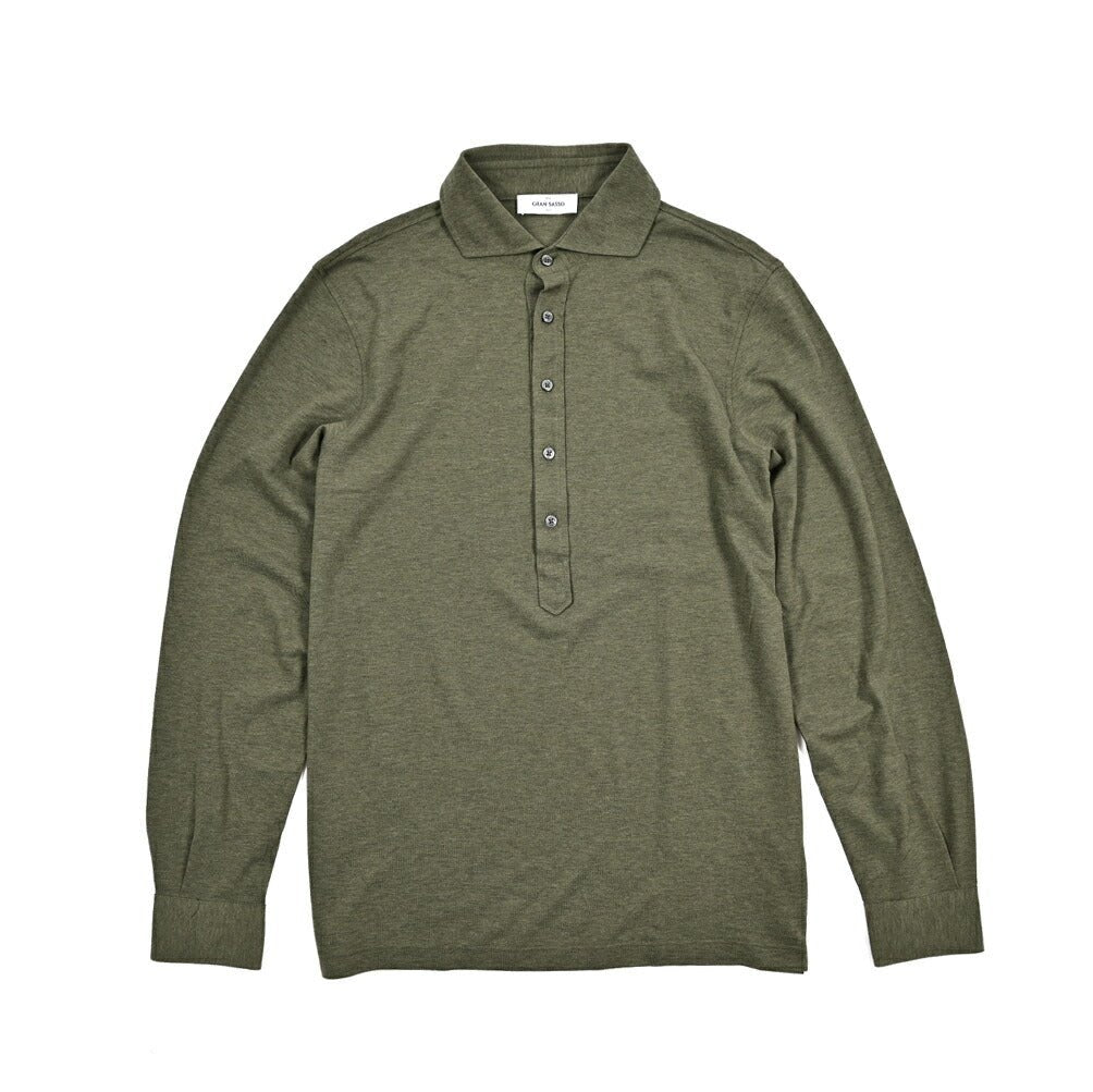 SALE｜GRAN SASSO コットン100% 長袖ジャージーポロシャツ｜425788｜GUARDAROBA MILANO OFFICIAL STORE