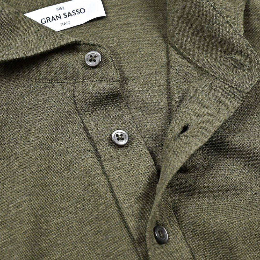 SALE｜GRAN SASSO コットン100% 長袖ジャージーポロシャツ｜425788｜GUARDAROBA MILANO OFFICIAL STORE