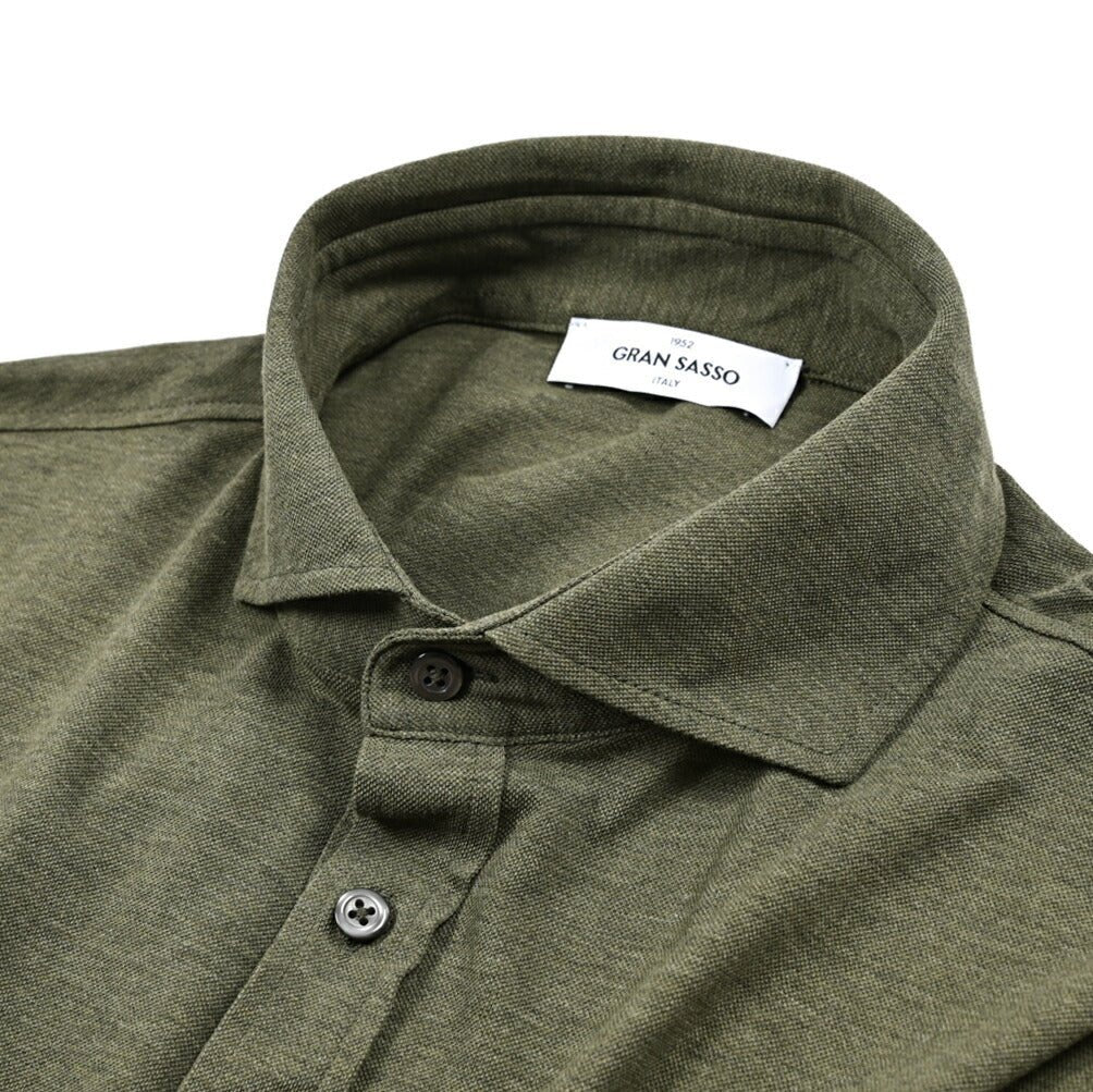 SALE｜GRAN SASSO コットン100% 長袖ジャージーポロシャツ｜425788｜GUARDAROBA MILANO OFFICIAL STORE