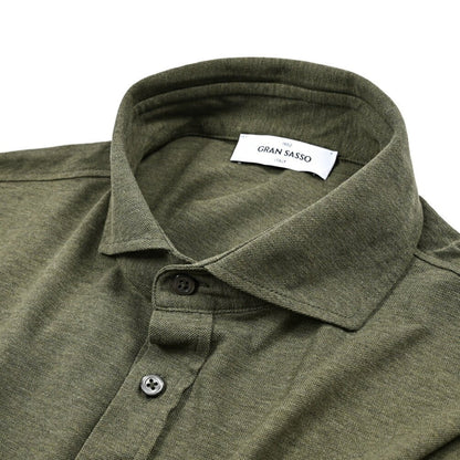 SALE｜GRAN SASSO コットン100% 長袖ジャージーポロシャツ｜425788｜GUARDAROBA MILANO OFFICIAL STORE