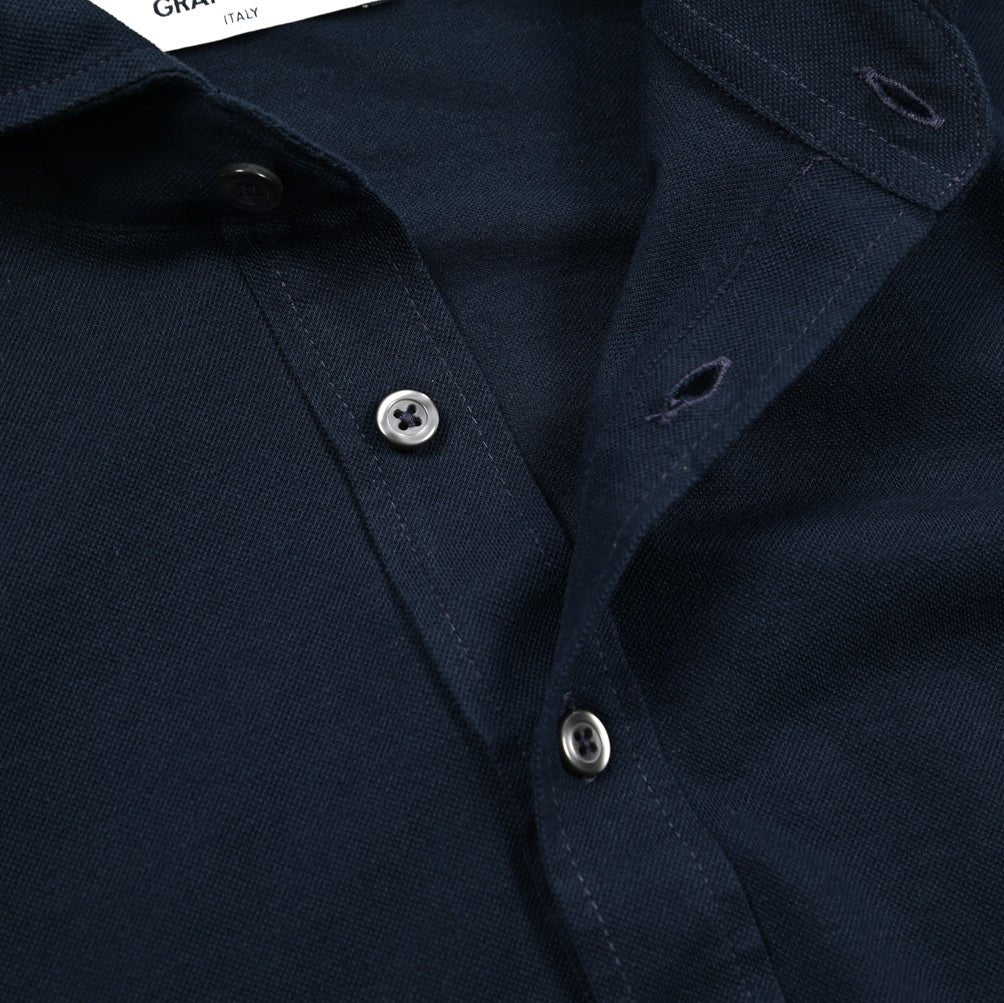 SALE｜GRAN SASSO コットン100% 長袖ジャージーポロシャツ｜425834 - 46｜GUARDAROBA MILANO OFFICIAL STORE