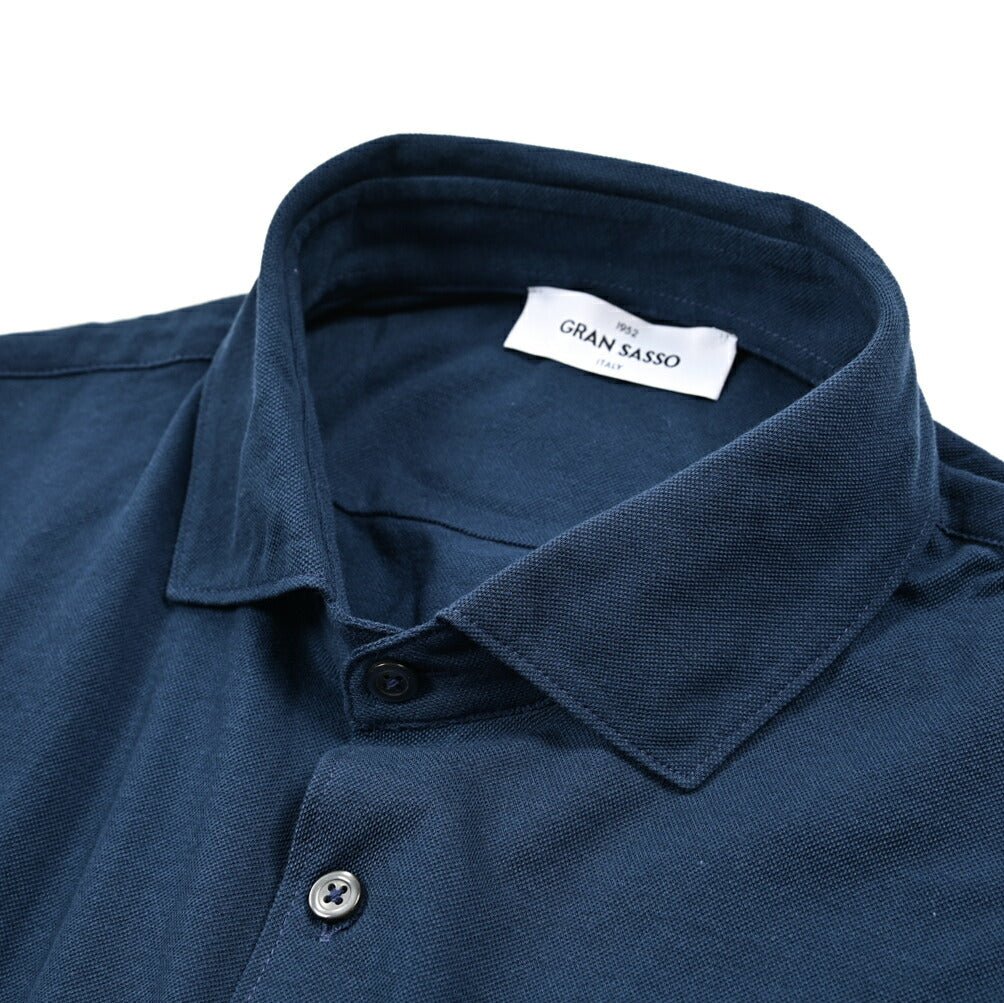 SALE｜GRAN SASSO コットン100% ホリゾンタルカラー鹿の子シャツ｜425957｜GUARDAROBA MILANO OFFICIAL STORE