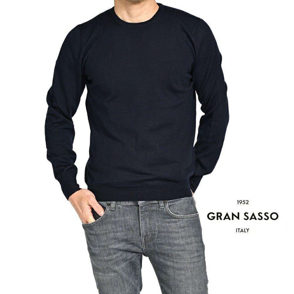 SALE｜GRAN SASSO ヴァージンウール100% クルーネックニットセーター｜GUARDAROBA MILANO OFFICIAL STORE