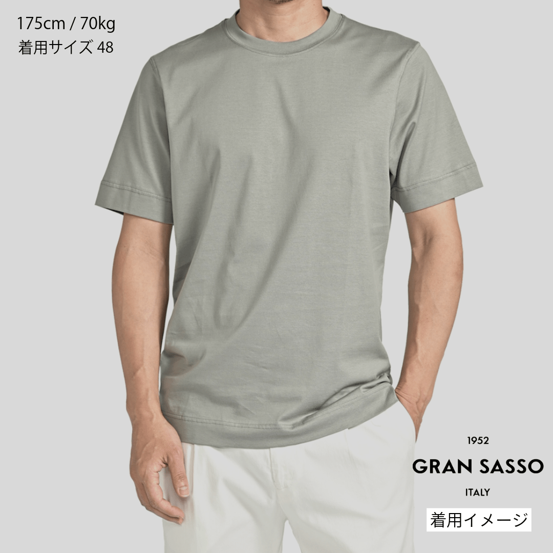 SALE｜GRAN SASSO スムースコットン100% クルーネック半袖Tシャツ｜422907 - 48｜GUARDAROBA MILANO OFFICIAL STORE