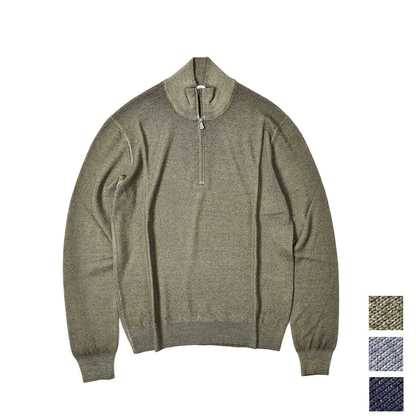SALE｜GRAN SASSO ヴァージンウールカシミヤ ハーフジップニットセーター｜387602-B-56｜GUARDAROBA MILANO OFFICIAL STORE