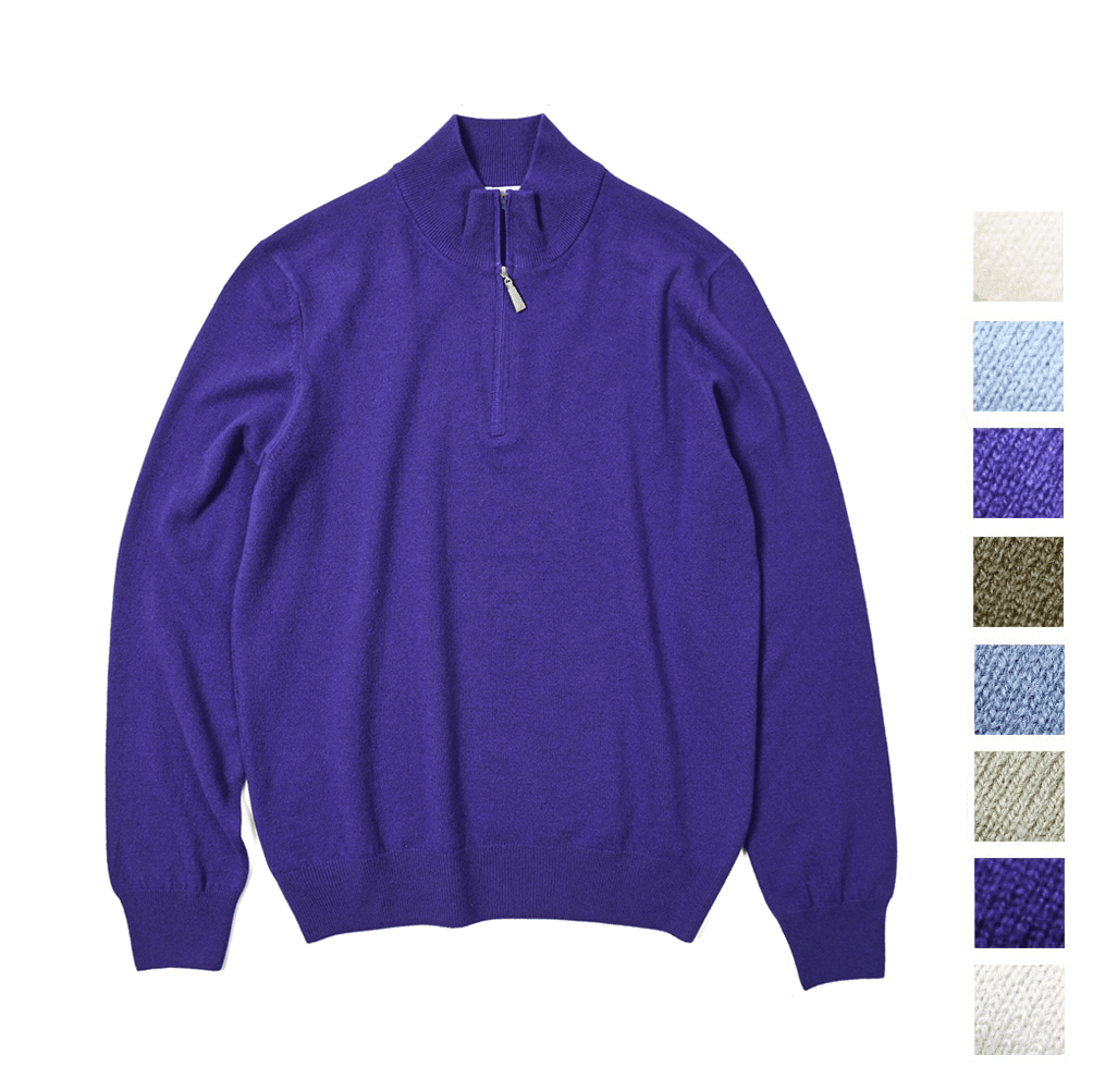 SALE｜GRAN SASSO ウールカシミヤ ハーフジップニットセーター｜399020-A-52｜GUARDAROBA MILANO OFFICIAL STORE