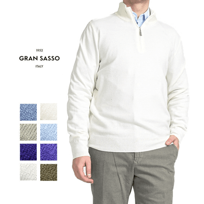 SALE｜GRAN SASSO ウールカシミヤ ハーフジップニットセーター｜399020-A-52｜GUARDAROBA MILANO OFFICIAL STORE
