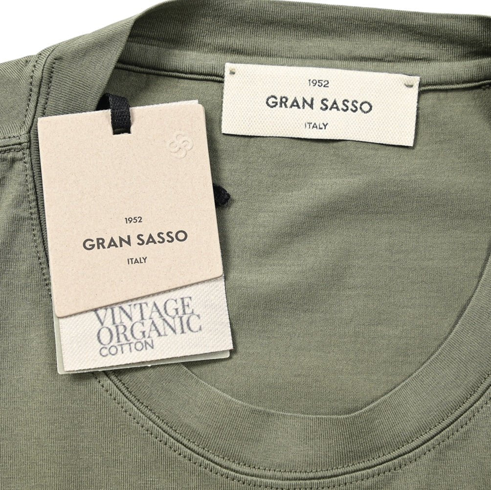 SALE｜GRAN SASSO VINTAGE オーガニックコットン100% クルーネック半袖Tシャツ｜406139-E-48｜GUARDAROBA MILANO OFFICIAL STORE