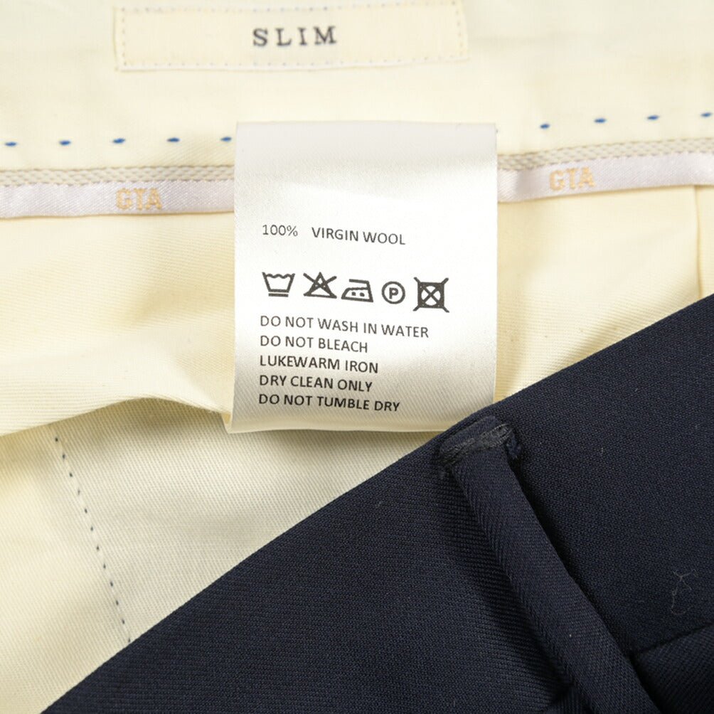 SALE｜GTA “772” ウールヴァージンウール100% ワンタックスラックス / SLIM FIT ネイビー 48 | GUARDAROBA MILANO OFFICIAL STORE