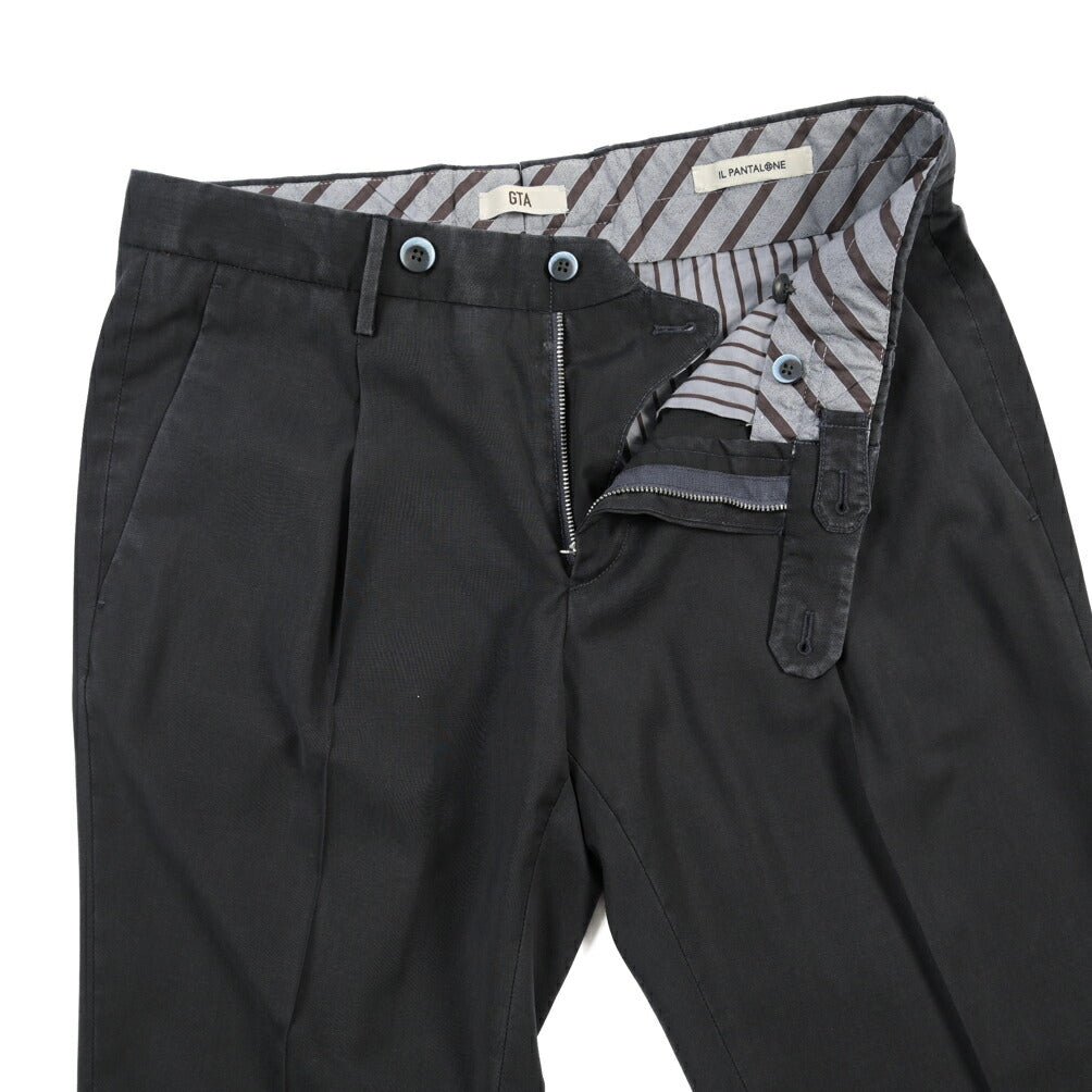 SALE｜GTA “772” ヴァージンウール100% ワンタックスラックス / SLIM FIT ネイビー 48 | GUARDAROBA MILANO OFFICIAL STORE