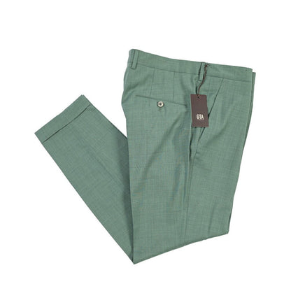 SALE｜GTA “772” ヴァージンウール100% ワンタックスラックス / SLIM FIT グリーン 50 | GUARDAROBA MILANO OFFICIAL STORE