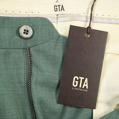 SALE｜GTA “772” ヴァージンウール100% ワンタックスラックス / SLIM FIT グリーン 50 | GUARDAROBA MILANO OFFICIAL STORE