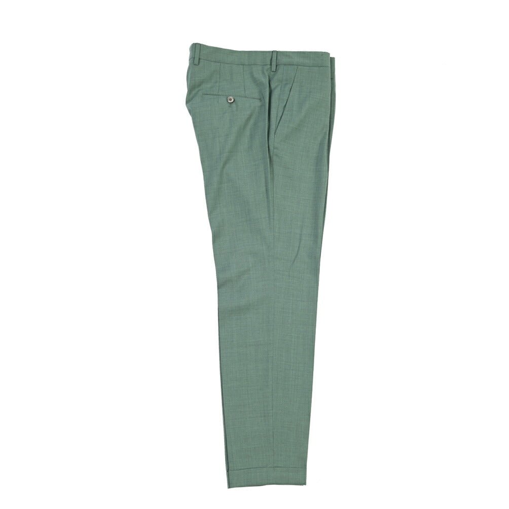 SALE｜GTA “772” ヴァージンウール100% ワンタックスラックス / SLIM FIT グリーン 50 | GUARDAROBA MILANO OFFICIAL STORE