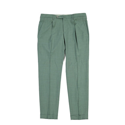 SALE｜GTA “772” ヴァージンウール100% ワンタックスラックス / SLIM FIT グリーン 50 | GUARDAROBA MILANO OFFICIAL STORE