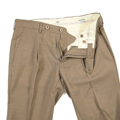 SALE｜GTA “772” ウール100% ワンタックスラックス / SLIM FIT ライトブラウン 44 | GUARDAROBA MILANO OFFICIAL STORE