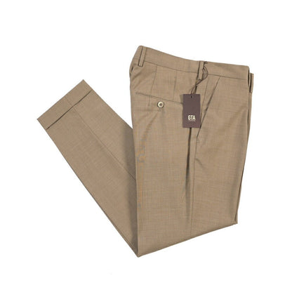 SALE｜GTA “772” ウール100% ワンタックスラックス / SLIM FIT ライトブラウン 44 | GUARDAROBA MILANO OFFICIAL STORE