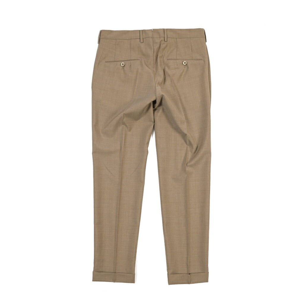 SALE｜GTA “772” ウール100% ワンタックスラックス / SLIM FIT ライトブラウン 44 | GUARDAROBA MILANO OFFICIAL STORE