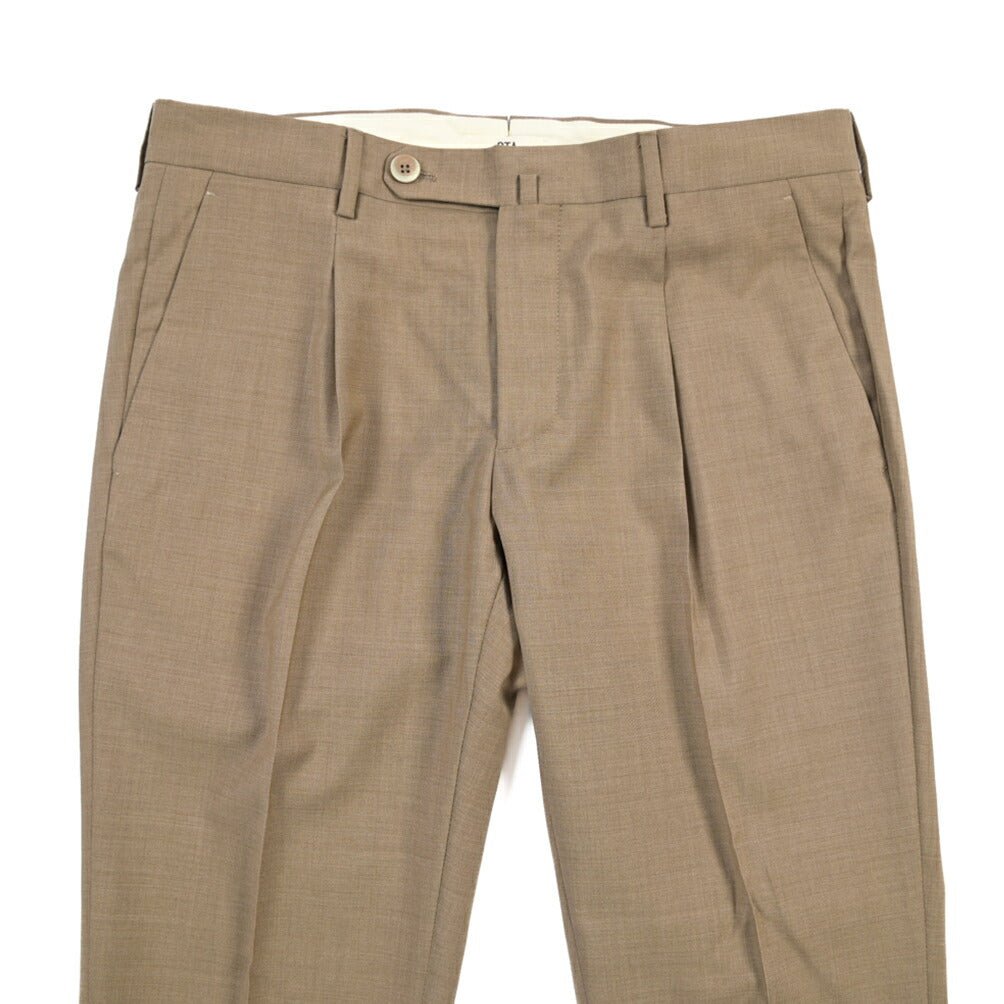 SALE｜GTA “772” ウール100% ワンタックスラックス / SLIM FIT ライトブラウン 44 | GUARDAROBA MILANO OFFICIAL STORE