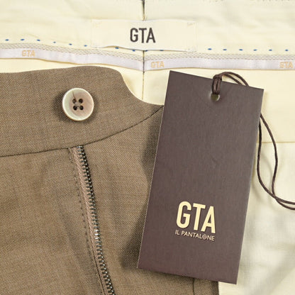 SALE｜GTA “772” ウール100% ワンタックスラックス / SLIM FIT ライトブラウン 44 | GUARDAROBA MILANO OFFICIAL STORE
