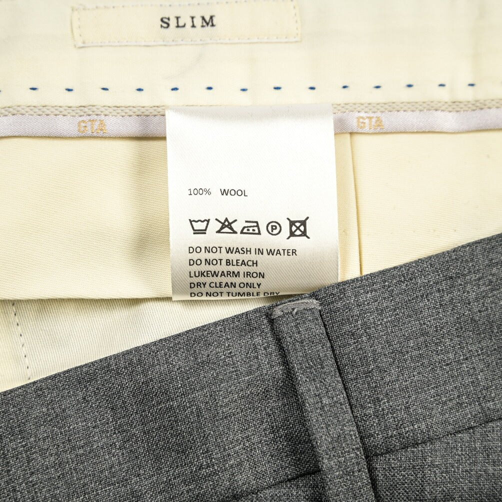 SALE｜GTA “772 L” ウール100% ワンタックスラックス / SLIM FIT グレー 46 | GUARDAROBA MILANO OFFICIAL STORE