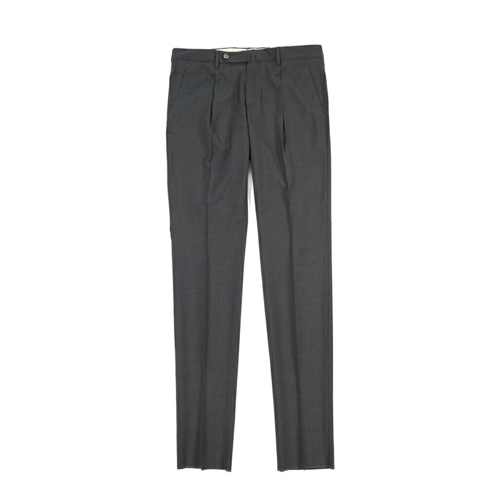SALE｜GTA “772 L” ウール100% ワンタックスラックス / SLIM FIT ダークグレー 50 | GUARDAROBA MILANO OFFICIAL STORE