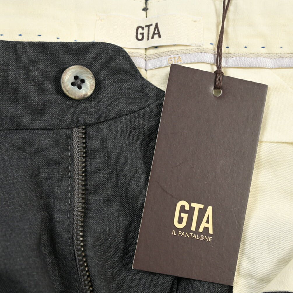 SALE｜GTA “772 L” ウール100% ワンタックスラックス / SLIM FIT ダークグレー 50 | GUARDAROBA MILANO OFFICIAL STORE