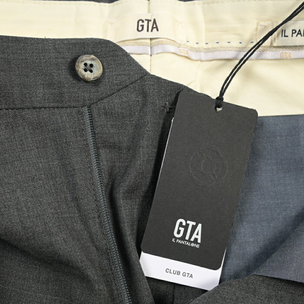 SALE｜GTA “772 L” ウール100% ワンタックスラックス / SLIM FIT ダークグレー 48 | GUARDAROBA MILANO OFFICIAL STORE