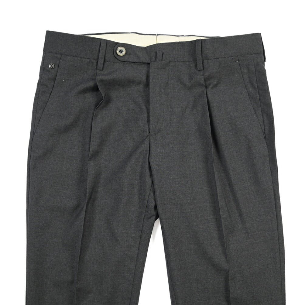 SALE｜GTA “772 L” ウール100% ワンタックスラックス / SLIM FIT ダークグレー 46 | GUARDAROBA MILANO OFFICIAL STORE