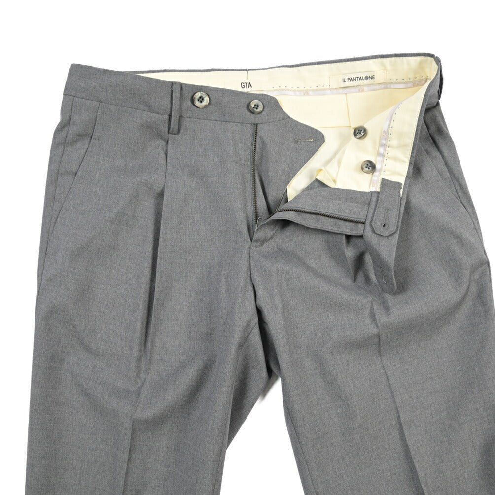 SALE｜GTA “772 L” ウール100% ワンタックスラックス / SLIM FIT グレー 44 | GUARDAROBA MILANO OFFICIAL STORE