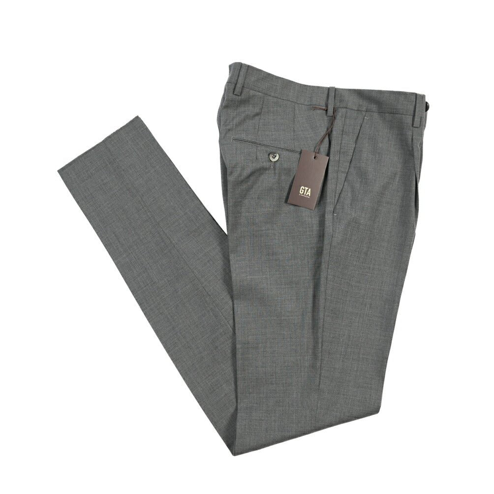 SALE｜GTA “772 L” ウール100% ワンタックスラックス / SLIM FIT グレー 48 | GUARDAROBA MILANO OFFICIAL STORE