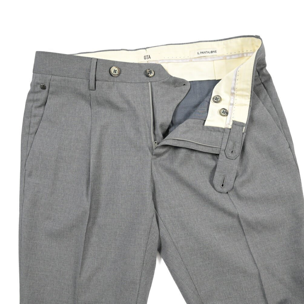 SALE｜GTA “772 L” ウール100% ワンタックスラックス / SLIM FIT グレー 48 | GUARDAROBA MILANO OFFICIAL STORE