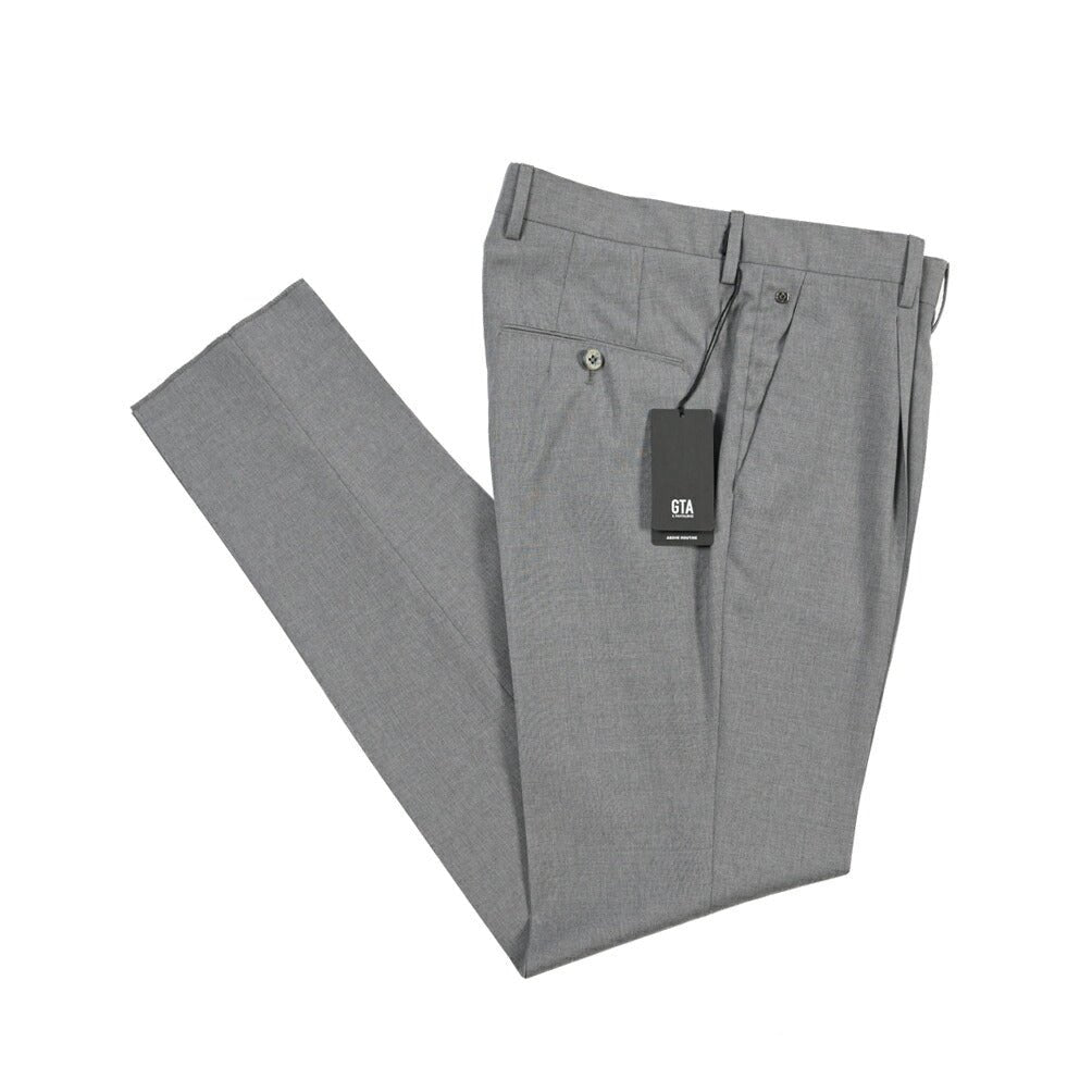 SALE｜GTA “772 L” ウール100% ワンタックスラックス / SLIM FIT グレー 48 | GUARDAROBA MILANO OFFICIAL STORE