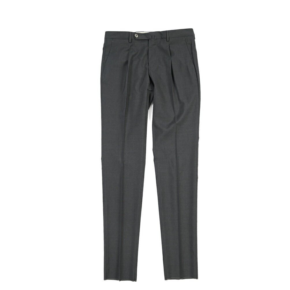 SALE｜GTA “772 L” ウール100% ワンタックスラックス / SLIM FIT ダークグレー 48 | GUARDAROBA MILANO OFFICIAL STORE