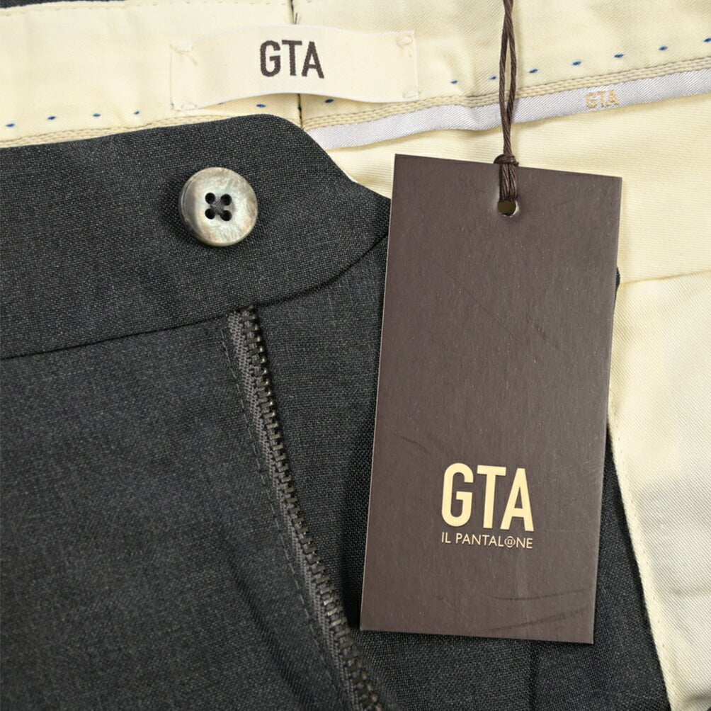 SALE｜GTA “772 L” ウール100% ワンタックスラックス / SLIM FIT ダークグレー 48 | GUARDAROBA MILANO OFFICIAL STORE