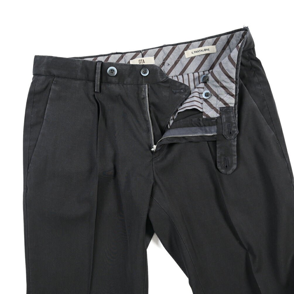 SALE｜GTA “772 L” ヴァージンウール100% ワンタックスラックス / SLIM FIT ダークネイビー 46 | GUARDAROBA MILANO OFFICIAL STORE
