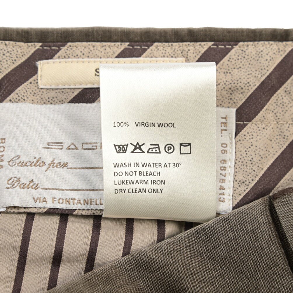 SALE｜GTA “772 L” ヴァージンウール100% ワンタックスラックス / SLIM FIT ブラウン 46 | GUARDAROBA MILANO OFFICIAL STORE