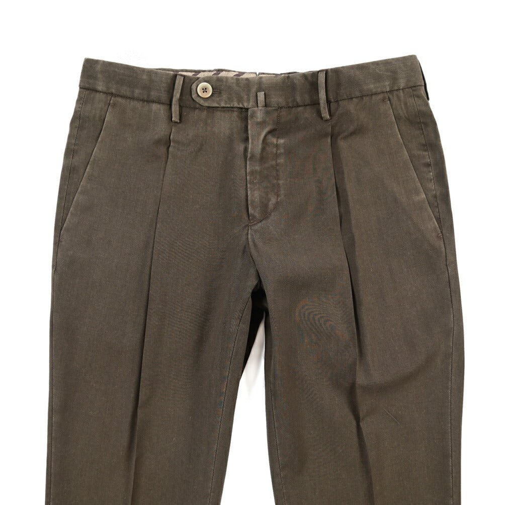SALE｜GTA “772 L” ヴァージンウール100% ワンタックスラックス / SLIM FIT ブラウン 46 | GUARDAROBA MILANO OFFICIAL STORE