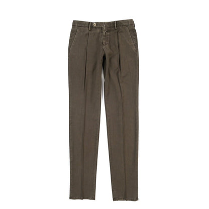 SALE｜GTA “772 L” ヴァージンウール100% ワンタックスラックス / SLIM FIT ブラウン 46 | GUARDAROBA MILANO OFFICIAL STORE
